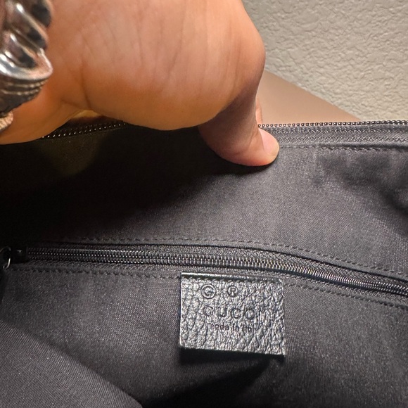 Vintage Gucci Black Denim Monogram Shoulder Bag - Picture 6 of 8